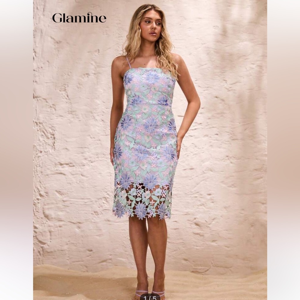 Pastel Floral Lace Dress